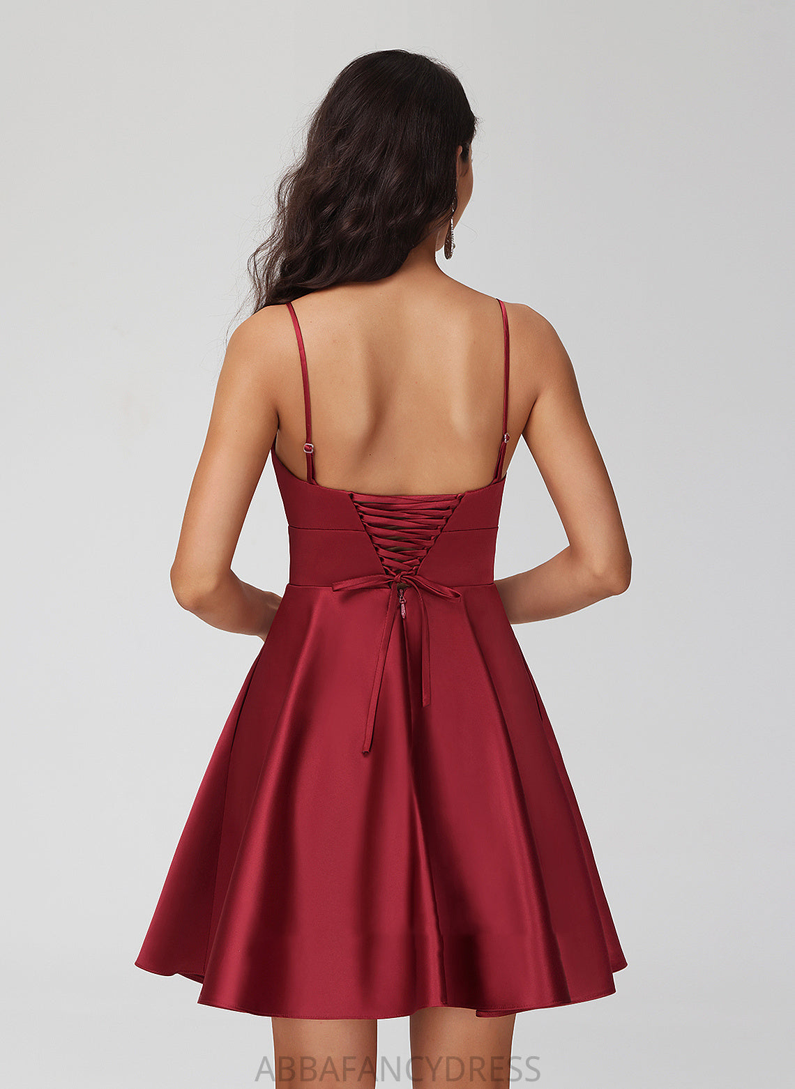 Homecoming Dresses Dress Satin Jamie A-Line With Short/Mini Pleated Homecoming V-neck