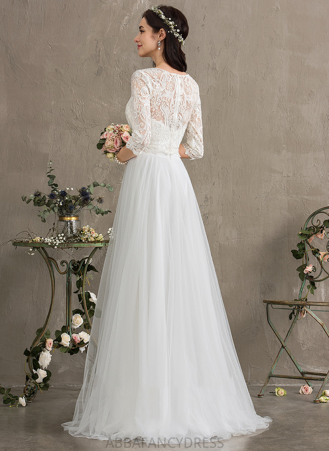 Wedding Floor-Length Tulle Dress A-Line Kirsten Wedding Dresses Sweetheart