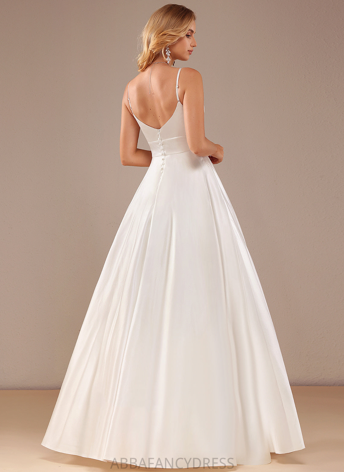 Wedding Dresses Wedding V-neck Ball-Gown/Princess Dress Satin Jaycee Floor-Length