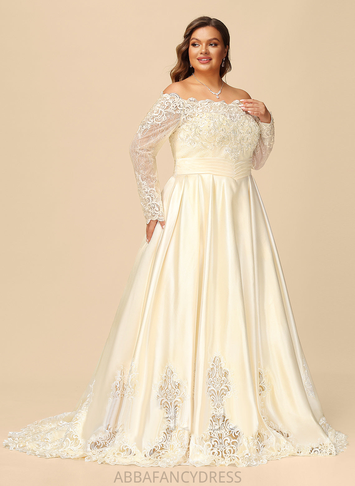 With Sweep Beading Lace Isis Wedding Ball-Gown/Princess Sequins Wedding Dresses Satin Dress Train Off-the-Shoulder