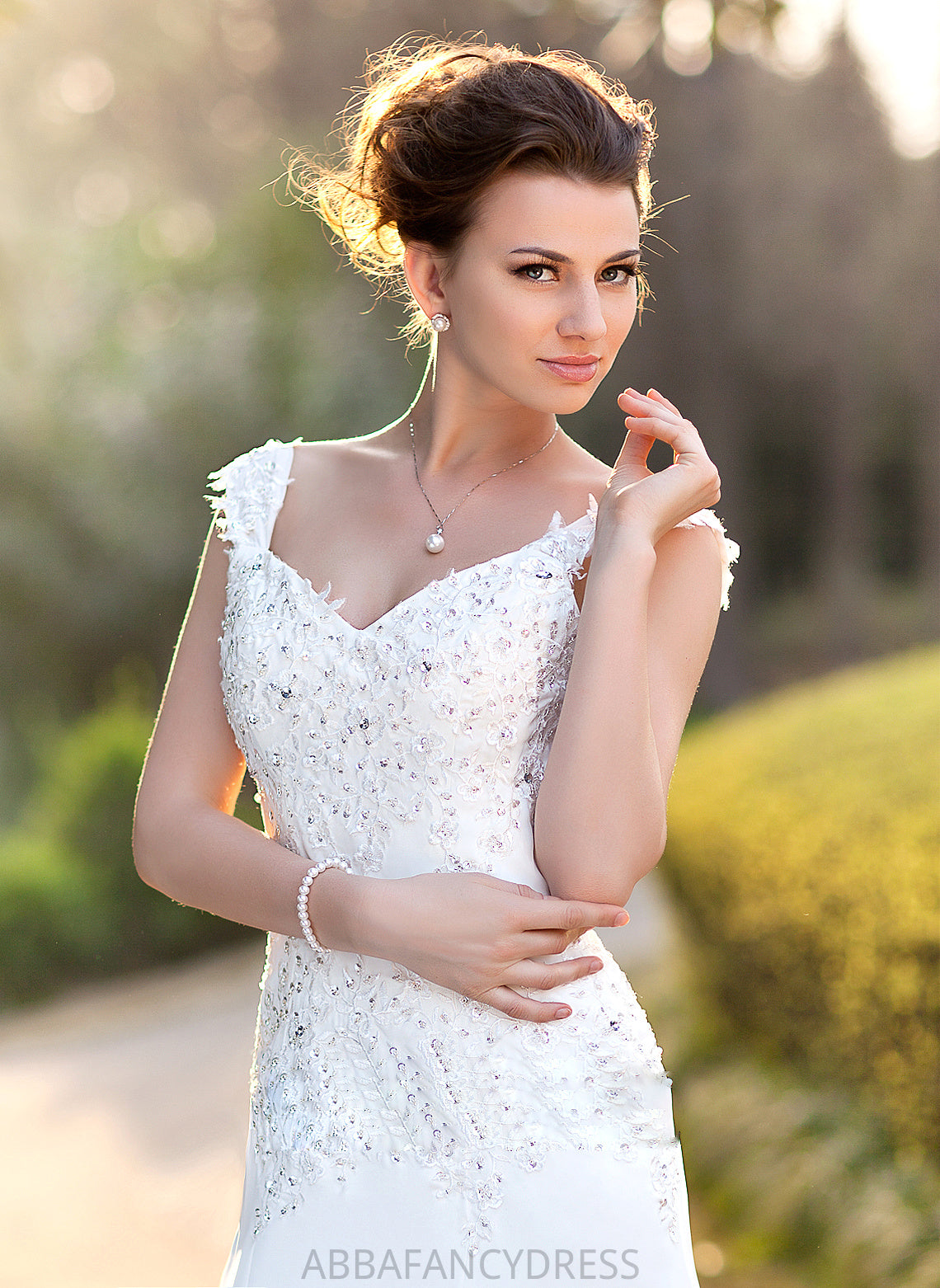 Lace Train Beading V-neck A-Line Wedding With Miah Wedding Dresses Court Sequins Dress Chiffon