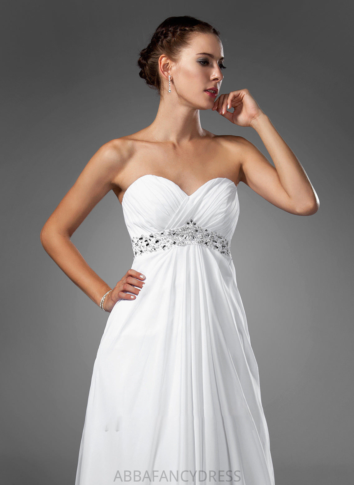 Sweep Empire With Sweetheart Chiffon Wedding Dresses Dress Serenity Beading Wedding Ruffle Train