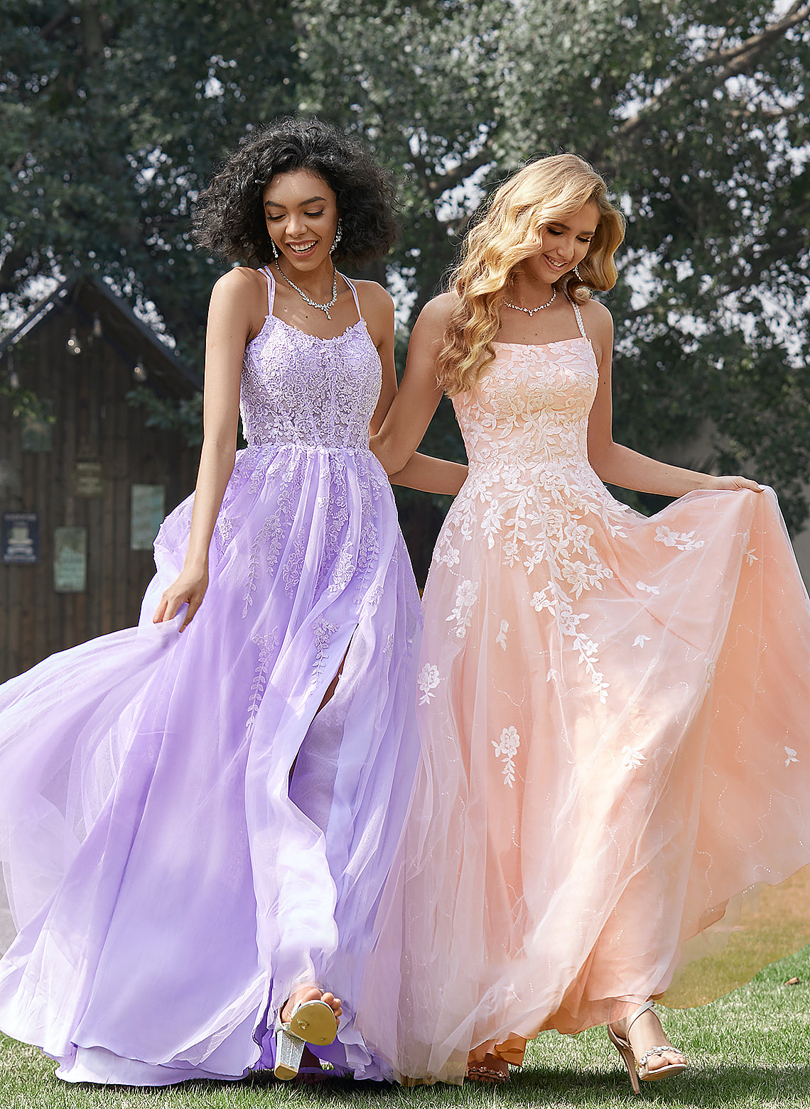 Ball-Gown/Princess Tulle Marisol Sequins Floor-Length Prom Dresses Neckline Lace Square With