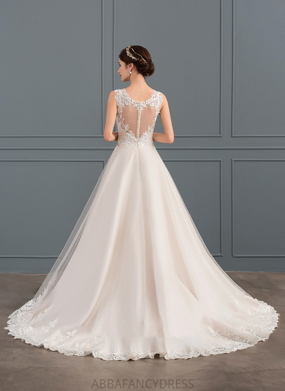 Ball-Gown/Princess Wedding Dresses Train Dress With Tulle Beading Wedding Lace Aliza Sweetheart Court