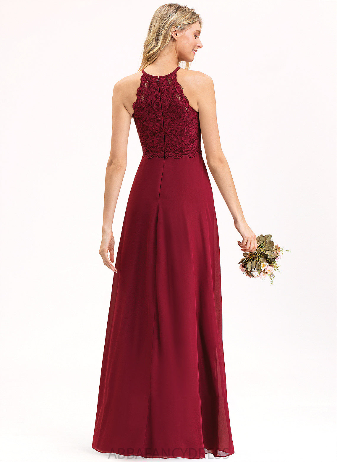 Silhouette Floor-Length Straps Fabric Lace Length A-Line Neckline ScoopNeck Brynlee Sleeveless Spaghetti Staps