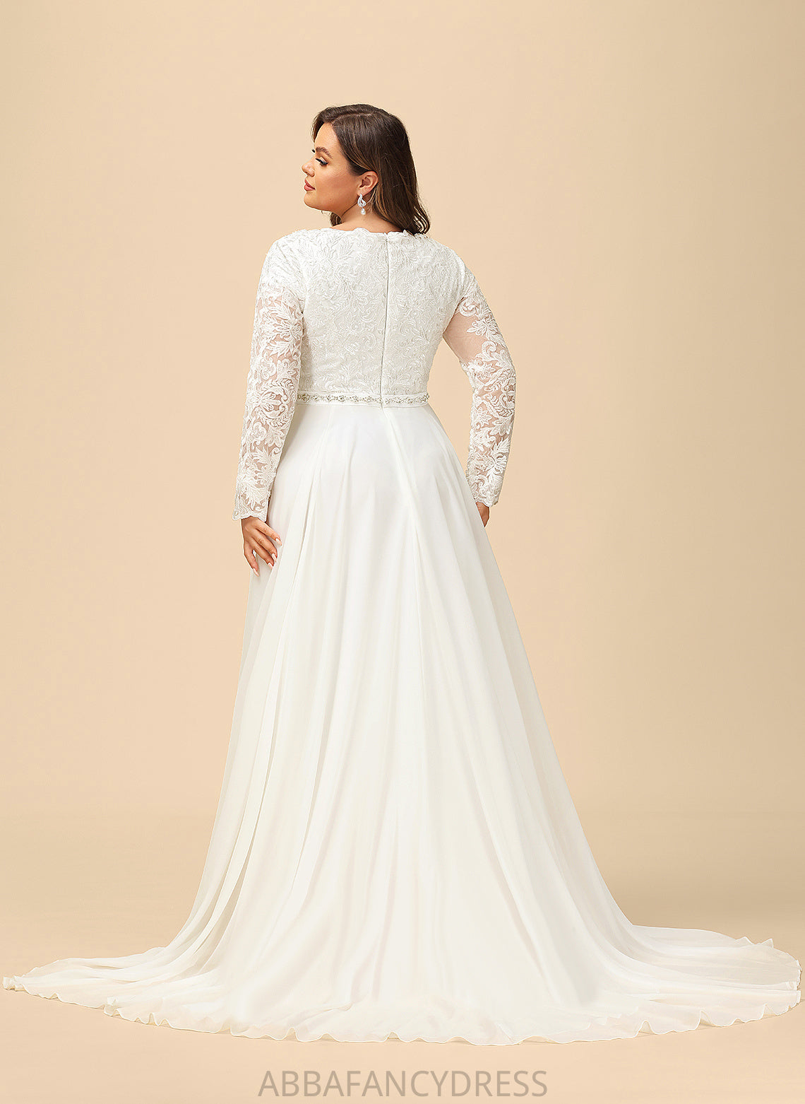 Beading Izabelle Court Chiffon Dress With Lace Wedding Wedding Dresses Train A-Line