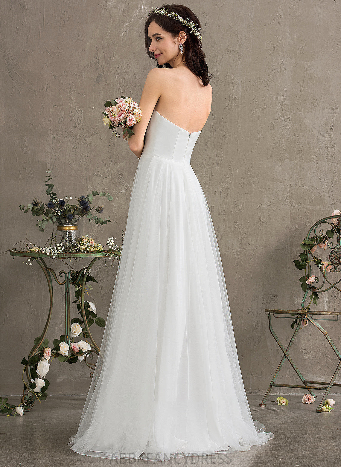 Wedding Floor-Length Tulle Dress A-Line Kirsten Wedding Dresses Sweetheart