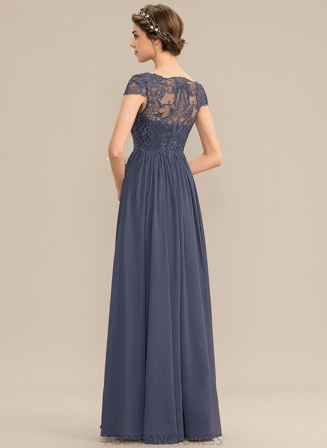 Neckline Fabric Length A-Line ScoopNeck Lace Silhouette Floor-Length Straps Eleanor Sleeveless Floor Length