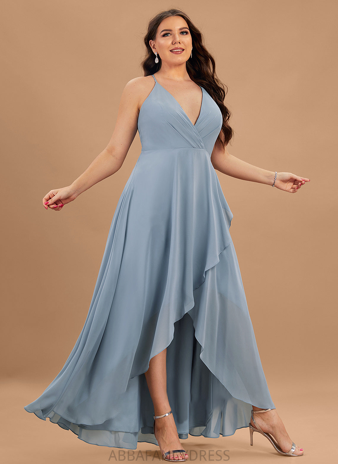 Juliette A-Line Prom Dresses Asymmetrical V-neck