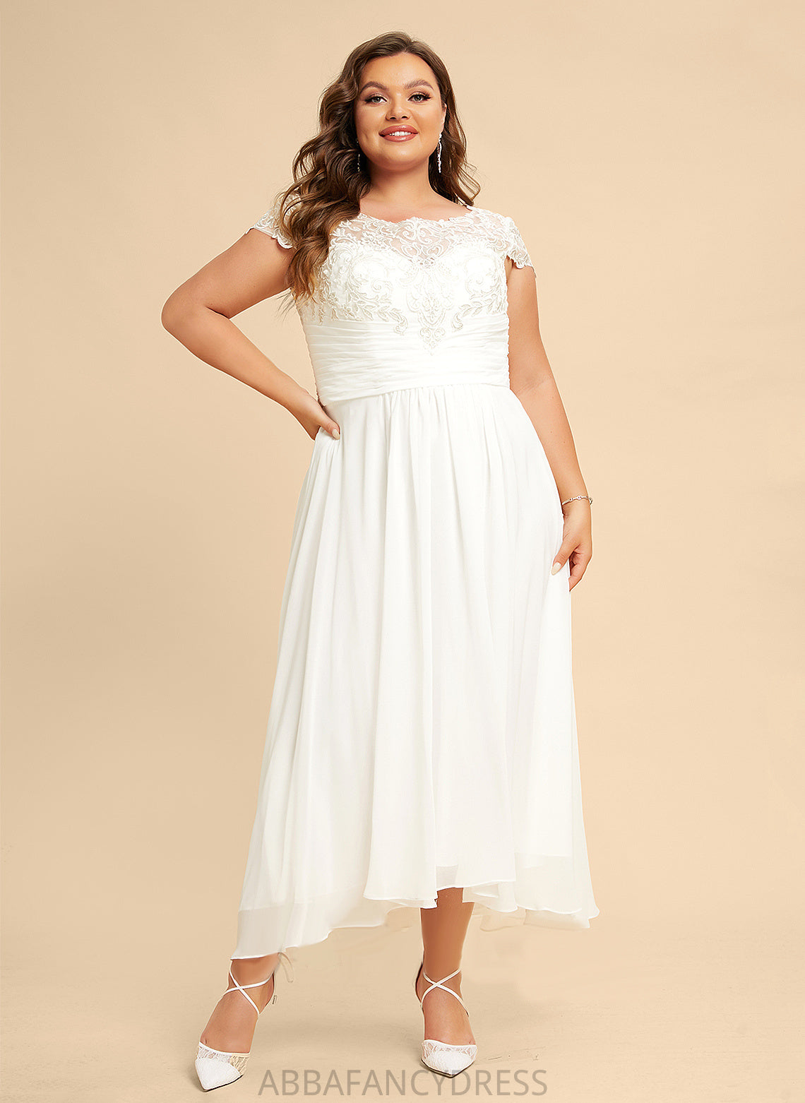 Asymmetrical Dress India Scoop Wedding Wedding Dresses A-Line Neck Chiffon Lace