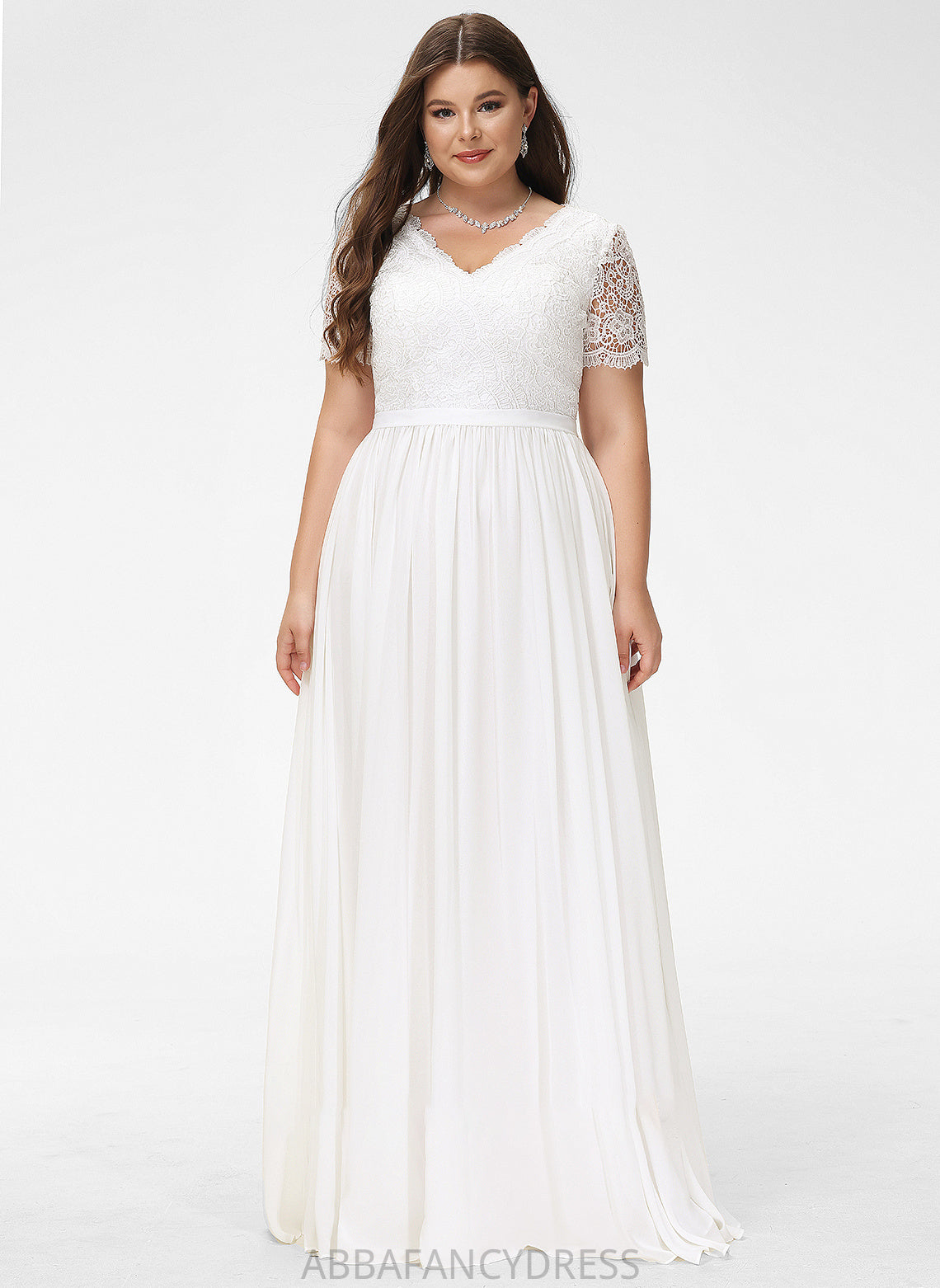 Wedding V-neck Alexandra Wedding Dresses Dress A-Line Lace Chiffon Floor-Length