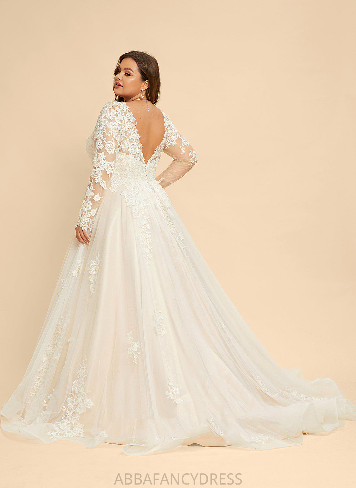 Dress Train Court Tulle V-neck Lace Ball-Gown/Princess Giada Wedding Dresses Wedding