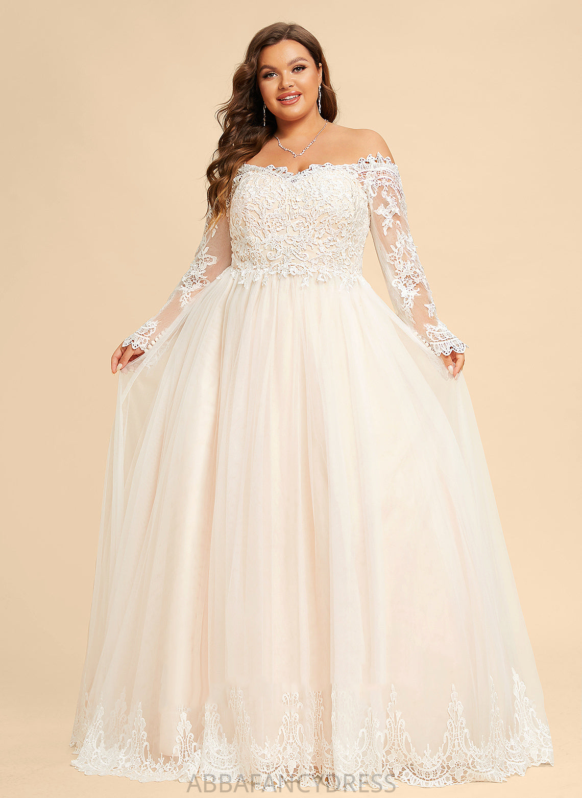 Wedding Dresses Dress Off-the-Shoulder Chapel Kaitlynn Tulle Lace Ball-Gown/Princess Wedding Train