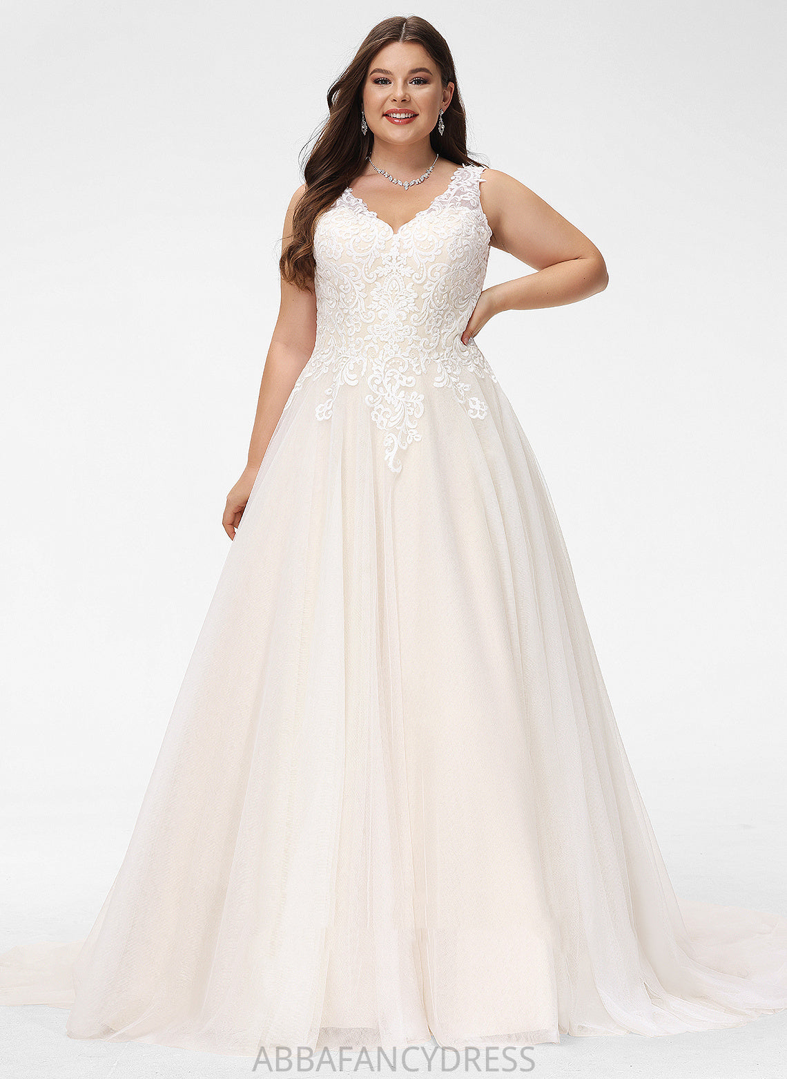 Lace V-neck Tulle Zara Ball-Gown/Princess Wedding Dresses Wedding Dress Train Court