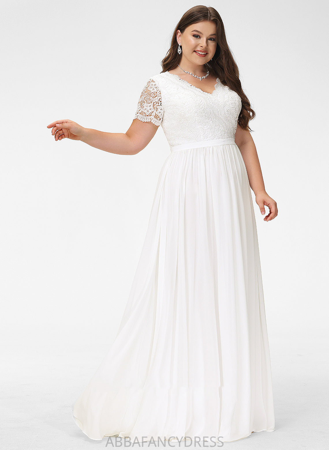 Wedding V-neck Alexandra Wedding Dresses Dress A-Line Lace Chiffon Floor-Length