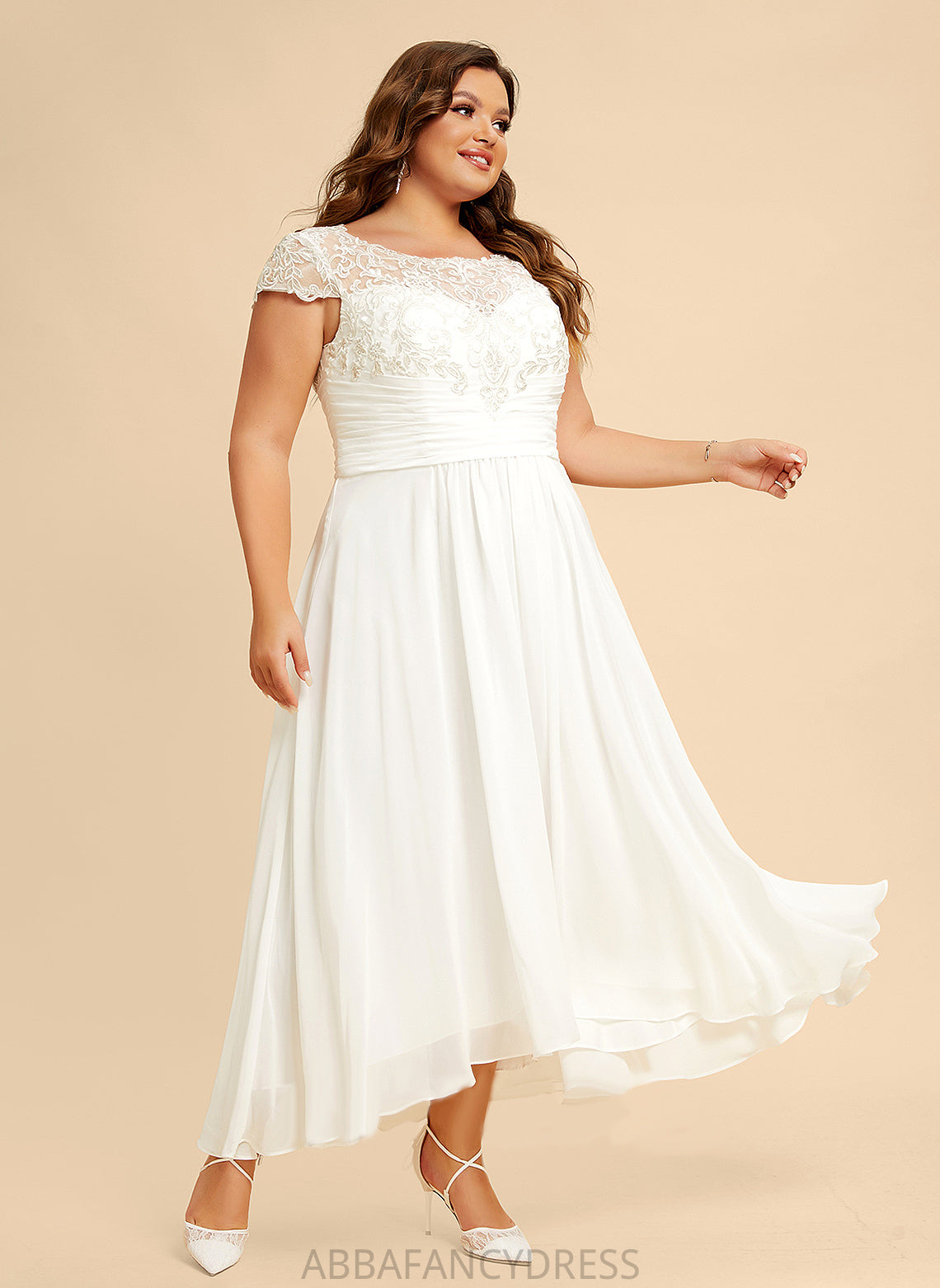 Asymmetrical Dress India Scoop Wedding Wedding Dresses A-Line Neck Chiffon Lace