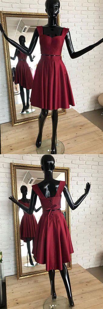 Lacey Homecoming Dresses Two Pieces Burgundy Short Dress Burgundy CD1027