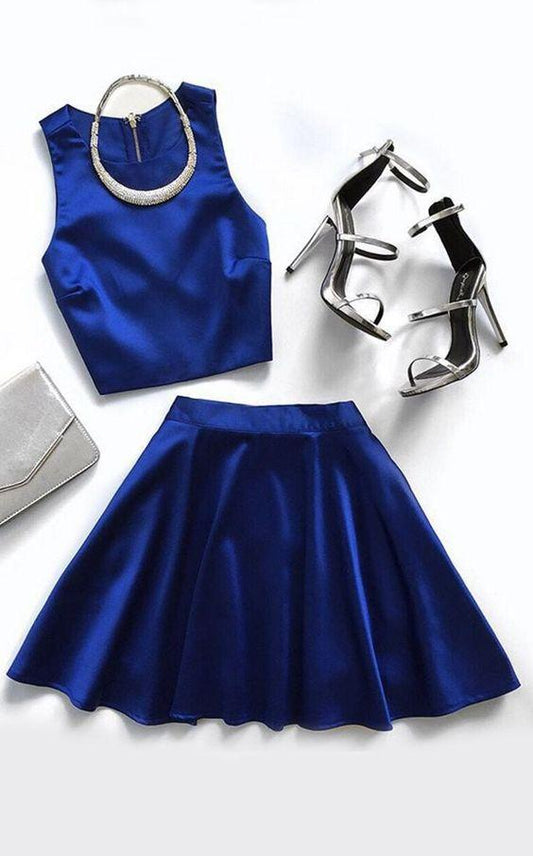 Homecoming Dresses Royal Blue Paula Two Piece Simple CD2134