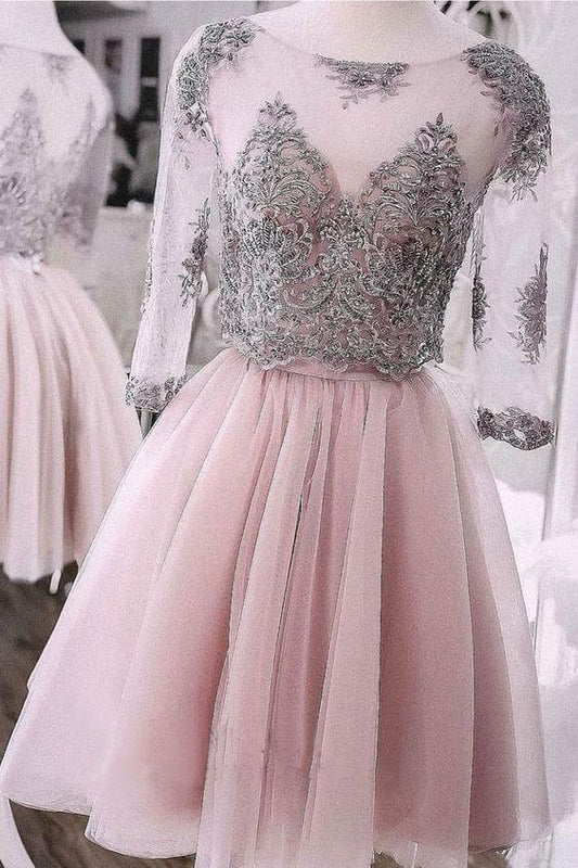 Short Dress Cute Tulle Dresses Two Pieces Cocktail Lace Homecoming Dresses Kailey CD3298