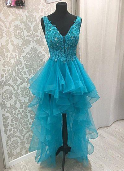 2024 High Low Dress Homecoming Dresses Patricia Lace CD3354