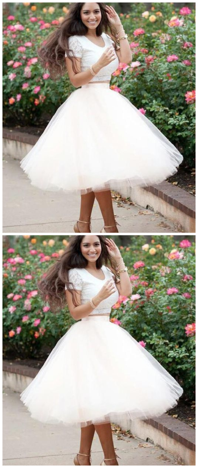 Custom Made Morden Short Dresses For Two Pieces Dayami Ivory Homecoming Dresses Cheap Dresses CD939